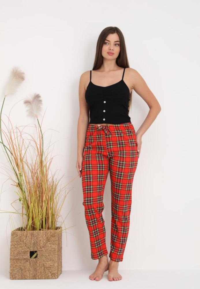 Pantaloni de Pijama Dama ,Culoare Rosu ,Engros